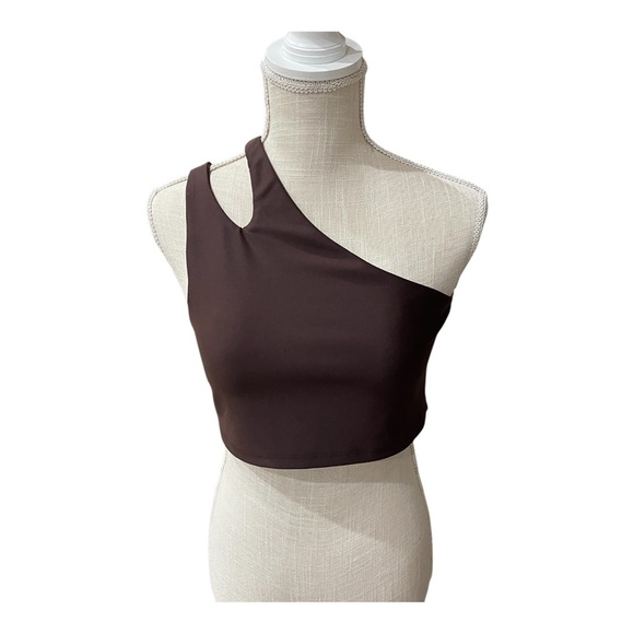 Peloton Show Up Side to Side Brown Logo Sports Bra Women’s Size Large - Picture 1 of 9